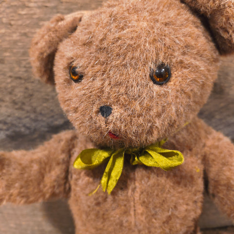 Primitive Straw-Stuffed Teddy Bear 11"