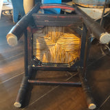 Antique China Doll Head w/ Primitive Rush Chair