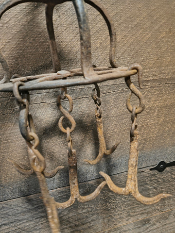 Antique wrought iron game hook