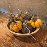 Primitive Fabric Black and Orange Pumpkins 3"