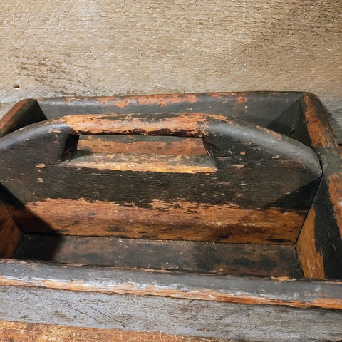Antique early primitive wooden divided box