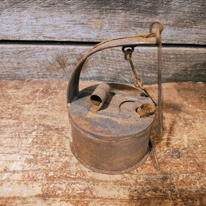 Antique Tin Betty Lamp