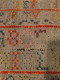 Antique Primitive LATE 18TH CENTURY ALPHABET & DIAMOND BORDER SAMPLER INITIALLED E.P - 1790