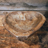 Primitive Wooden Heart Bowl