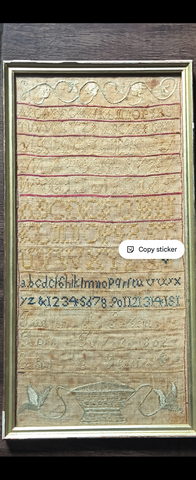 Antique Early Sampler 1802
