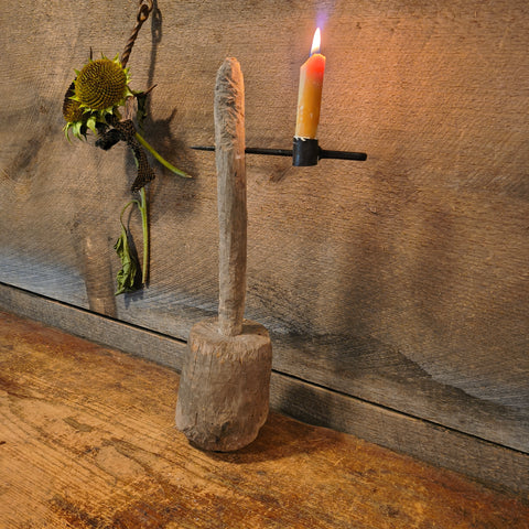 Antique Primitive Wooden Make-Do Lighting