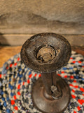 Antique Primitive Iron "hog scraper" Candlestick.