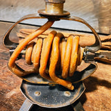 Antique Beeswax Coiled Candle Jack Wrought Iron
