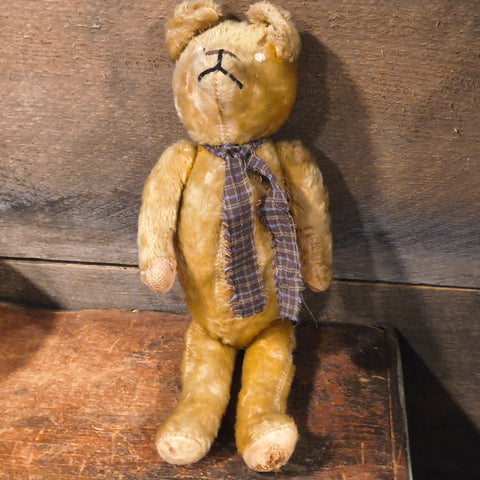 Antique Primitives Straw-Stuffed Mohair Teddy Bear