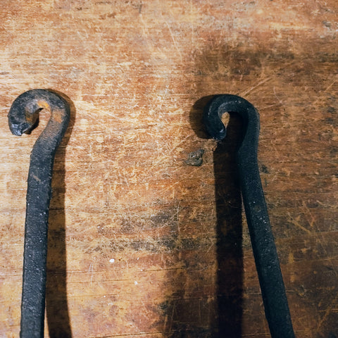 Vtg 5 Pc Set CAST IRON KITCHEN UTENSIL Spoon Ladle Rack TAIWAN Primitive Decor