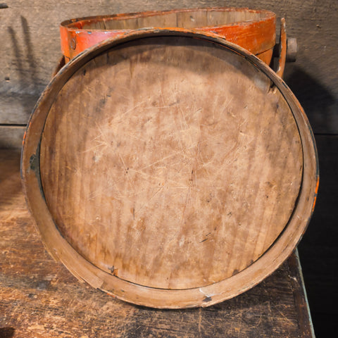 Antique Primitive Woode Pumpkin Colored Firkin