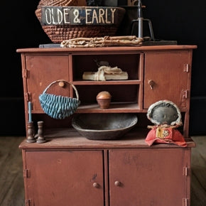 Antique Primitive Wooden Salesman  Step back Cupboard