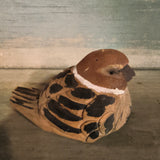 Old Vintage Hand Carved Folk Art Bird Primitive Wood Sparrow c. 1930s–1950s