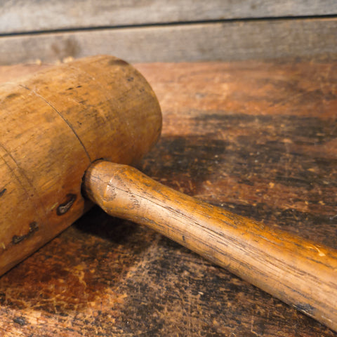 Primitive, vintage Wooden Mallet