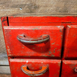 Vintage primitive cabinet with 6 drawers