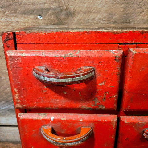 Vintage primitive cabinet with 6 drawers