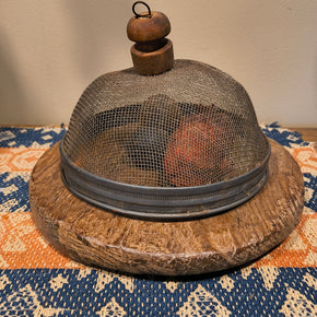 Antique Wooden Riser w/ Antique Shoo Fly