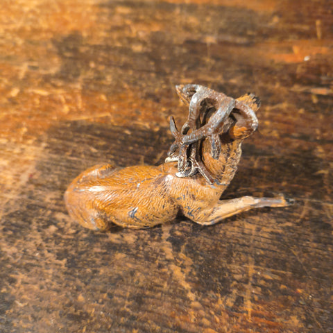 A Set of 3 Antique German Cast Metal Putz Deer
