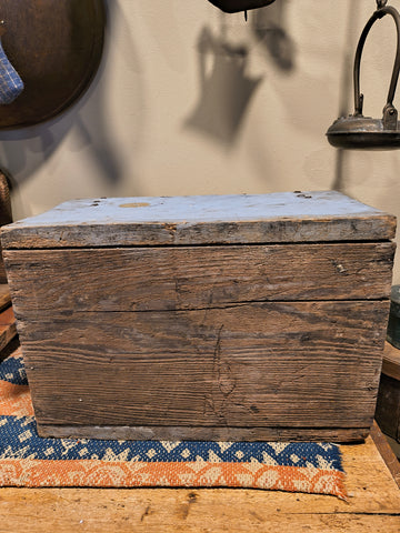 Primitive Old Blue Box With Shelves