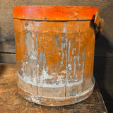 Antique Primitive Woode Pumpkin Colored Firkin