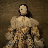 Antique Doll with Wooden Head & Bust