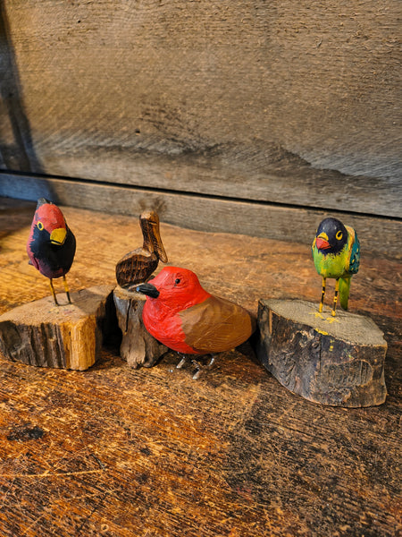 Primitive Wooden Bird Lot - Karnik's Antiques & Primitives