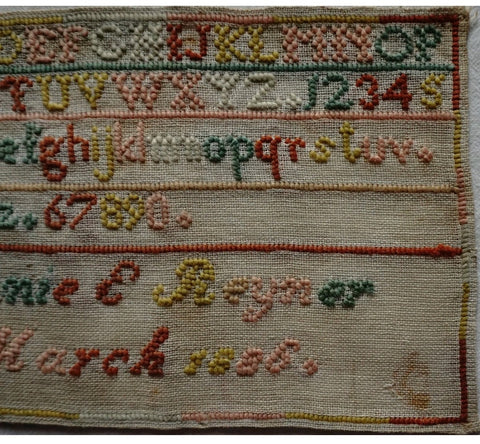 ALPHABET SAMPLER BY ANNIE.E.RAYNER - March 1886