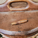 Antique Primitive Piggin Firkin Sugar Bucket Old Red Paint Bentwood Staved