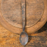 Antique Primitive Wooden Bowl with Wooden Spoon