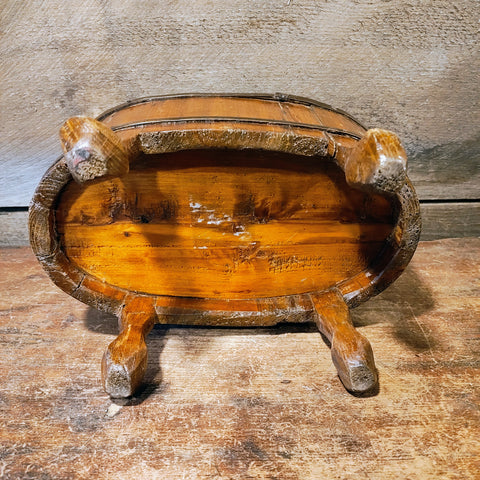RARE Antique Chinese Foot Binding Soaking Wood BASIN