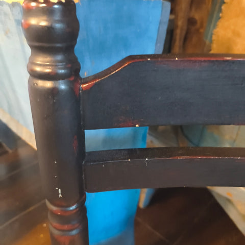 Antique China Doll Head w/ Primitive Rush Chair