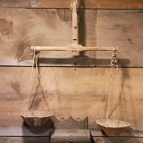 Antique Wooden Bowl Scale