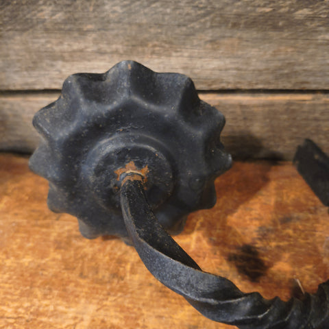 Antique Primitive Rush & Candle Holder