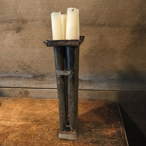 Antique 19th Century Primitive Tin 6 Tube Candle Mold 11”