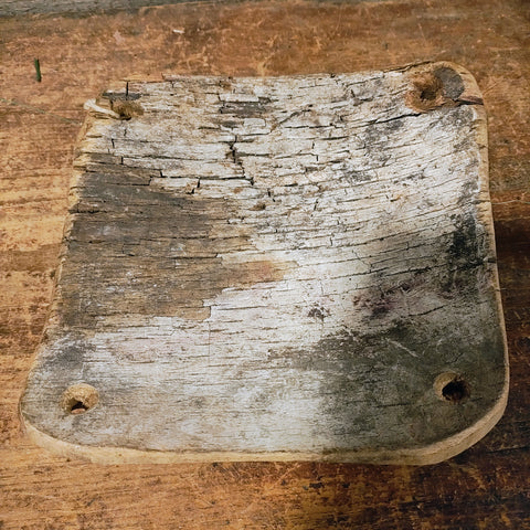 Antique Wooden plate with 3 ginger cookies