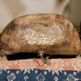 Antique Wooden Bowl with leather strap