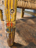 Antique Primitive Child Size Rush Chair.
