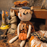 Primitive Pumpkin Doll and Corn Candle