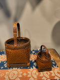2 Vintage Rattan Hand Woven Baskets