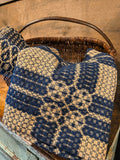 Antique large piece of Coverlet,blue & Cream