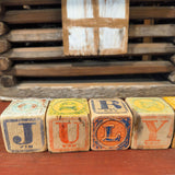 July 04 Vintage Wooden Blocks