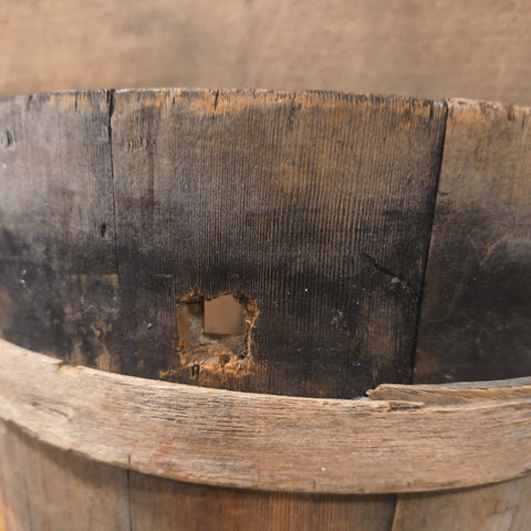 Antique Primitive Wooden Sap Bucket 11"