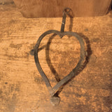 Antique Heart Shaped Hearth Trivet / Kettle  Hand-Forged Wrought Iron