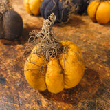 Primitive Fabric Black and Orange Pumpkins 3"