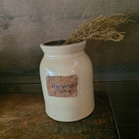 Antique Stoneware Crock Jar W/ Sweet Annie