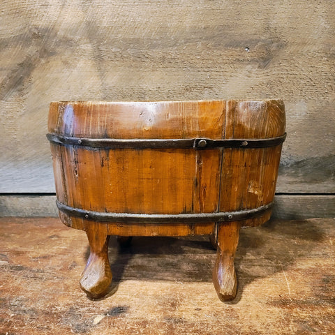 RARE Antique Chinese Foot Binding Soaking Wood BASIN