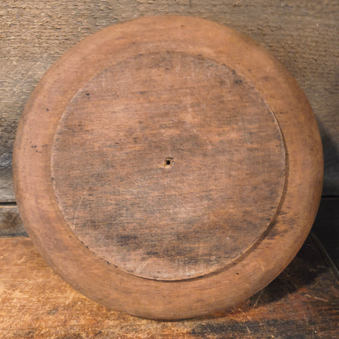 Antique Primitive Wooden Bowl with Wooden Spoon
