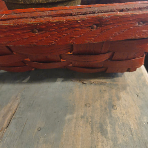 Primitive Red Strawberry Woven Splint Basket