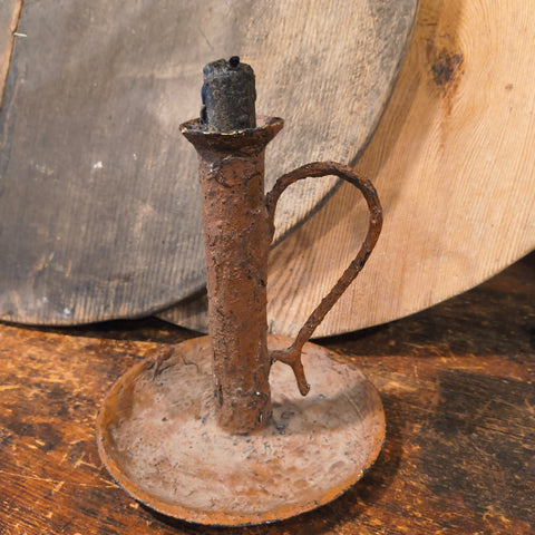 L  PRIMITIVE LIGHT CANDLE STICK HOLDER CHAMBERSTICK