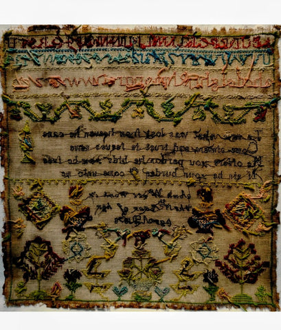 Early Sampler by Ann Watt aged 11 - 1873.